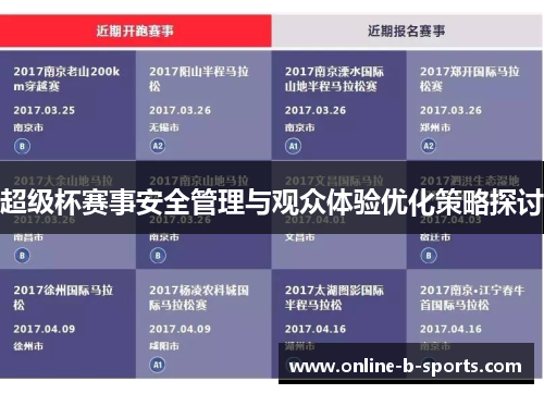 超级杯赛事安全管理与观众体验优化策略探讨